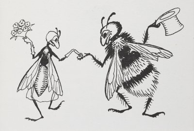 Una mosca y una abeja casándose. de Arthur Rackham
