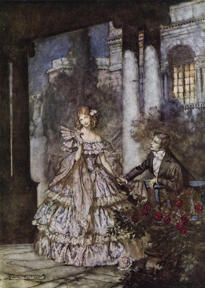 Anuncio del jabón Cashmere Bouquet de Colgate, ganador de un premio del Club de Directores de Arte de Nueva York en su Exposición de Arte Publicitario de 1924 de Arthur Rackham