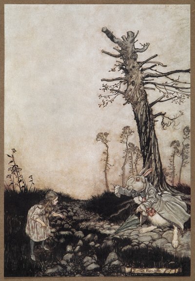 Alicia y el conejo blanco de Arthur Rackham
