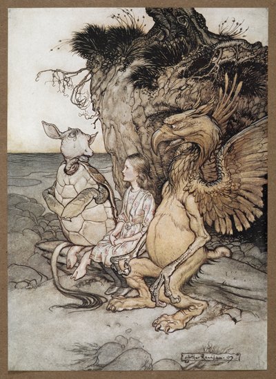 Alicia con el Grifo y la Falsa Tortuga de Arthur Rackham