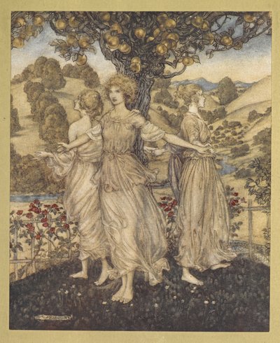 Todo en medio de la feria del jardín, de Hespero, y sus hijas tres que cantan sobre el árbol de oro