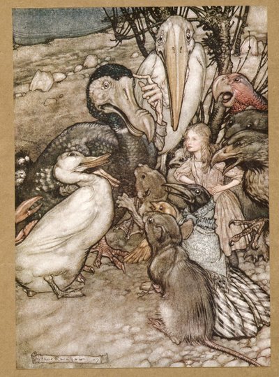 Pero ¿quién ha ganado? de Las aventuras de Alicia en el país de las maravillas, por Lewis Carroll, pub. 1907 de Arthur Rackham