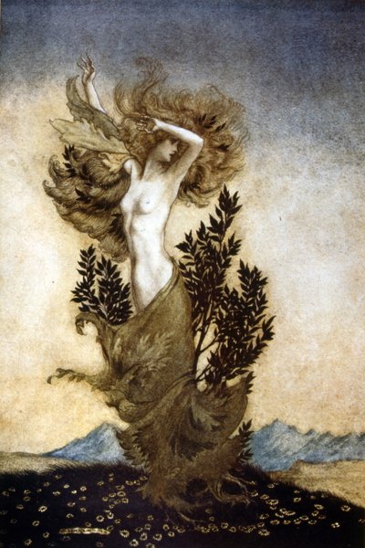 Comus, es una mascarada en honor a la castidad de Arthur Rackham