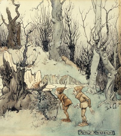 Duendes en un bosque de Arthur Rackham