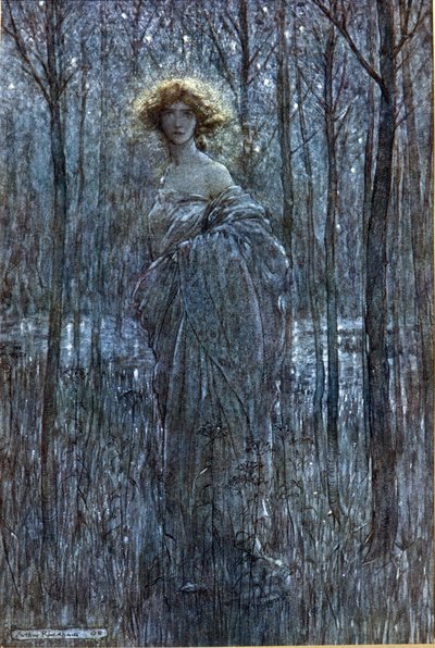 Helena: Ilustración de Arthur Rackham para El sueño de una noche de verano de William Shakespeare de Arthur Rackham