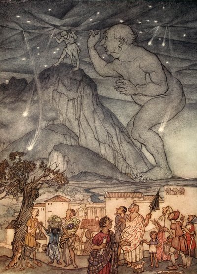 Hércules dio un gran encogimiento de hombros, ilustración de 