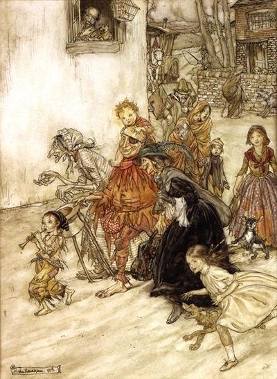 Ilustración para Madre Ganso de Arthur Rackham