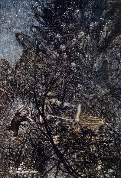 Ilustración de Arthur RACKHAM (1867-1939) para El sueño de una noche de verano de William SHAKESPEARE de Arthur Rackham