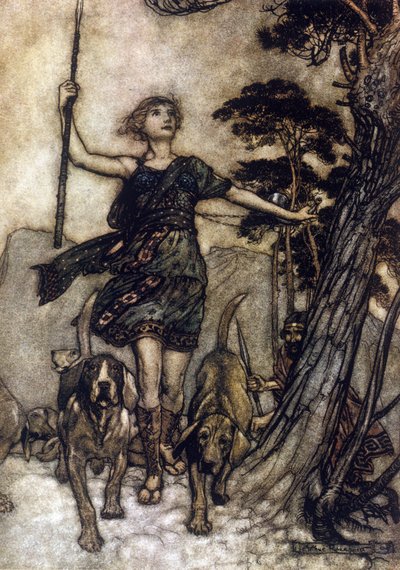 Ilustración de Arthur RACKHAM (1867-1939) para El sueño de una noche de verano de William SHAKESPEARE de Arthur Rackham