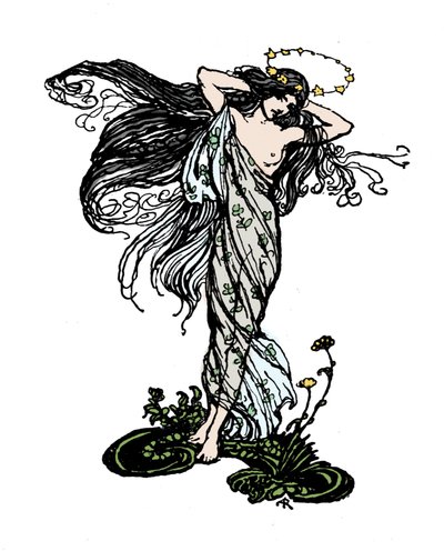 Ilustración para El sueño de una noche de verano de William SHAKESPEARE de Arthur Rackham