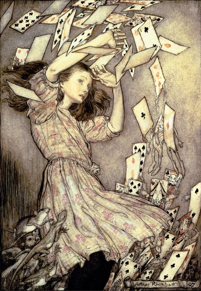 Ilustración de "Las aventuras de Alicia en el país de las maravillas" de Lewis Carroll de Arthur Rackham