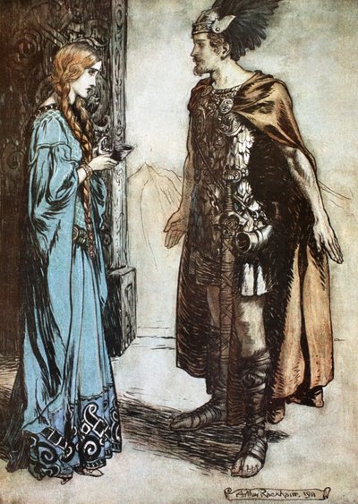 Ilustración de Siegfried y el ocaso de los dioses, 1924 de Arthur Rackham