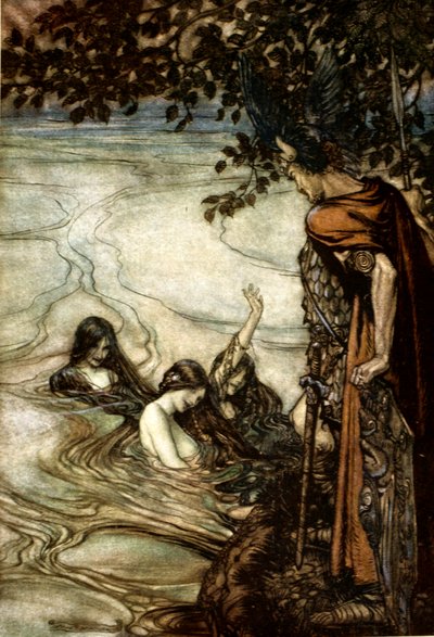 Ilustración de Siegfried y el Ocaso de los Dioses, 1924 de Arthur Rackham