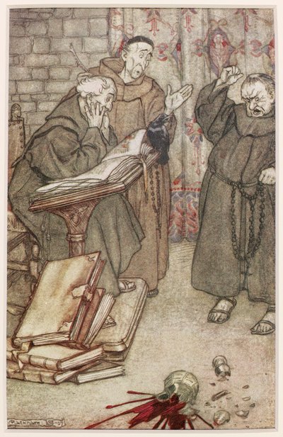 Ilustración de El grajo de Rheims, 1907 de Arthur Rackham