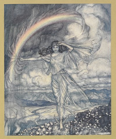 Iris allí, con arco húmedo