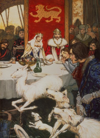 El banquete de bodas del Rey Arturo de Arthur Rackham