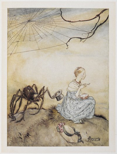 Pequeña Miss Muffet de Arthur Rackham