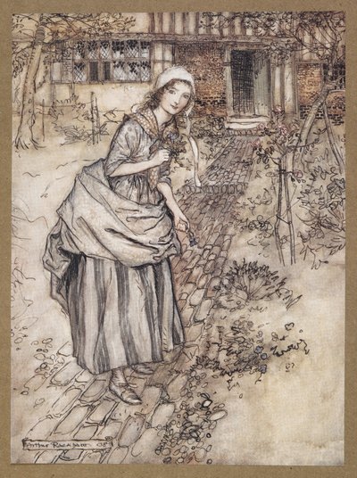 Las doncellas lo llaman "amor en la soledad".
Una escena de "Sueño de una noche de verano". de Arthur Rackham