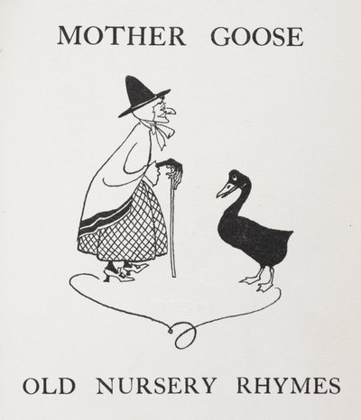 Mamá Ganso. Anciana con ganso. de Arthur Rackham