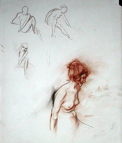 Desnudo sentado de Arthur Rackham