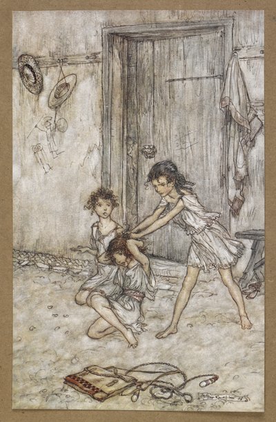 Era una zorra cuando iba a la escuela".
Una escena de "El sueño de una noche de verano". de Arthur Rackham