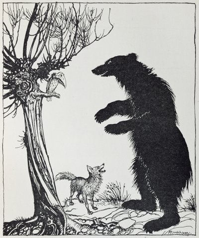 El oso y el zorro, ilustración de 