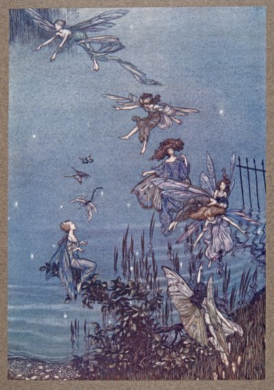 Las hadas del Serpentine, de Peter Pan en los Jardines de Kensington de J M Barrie, pub. 1906 de Arthur Rackham