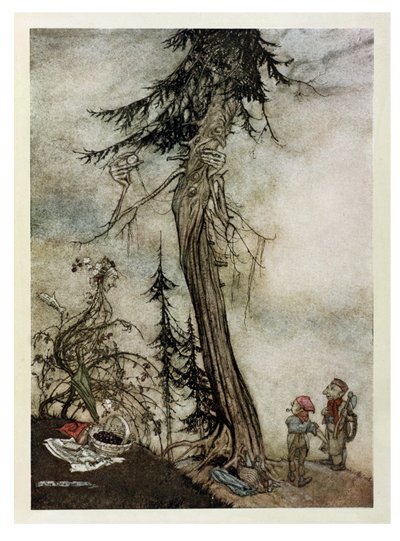 El abeto y la zarza, ilustración de 