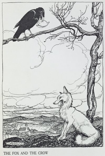 El zorro y el cuervo, ilustración de 
