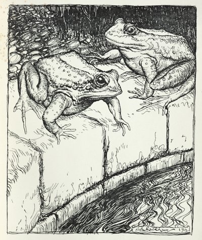 Las ranas y el pozo, ilustración de 