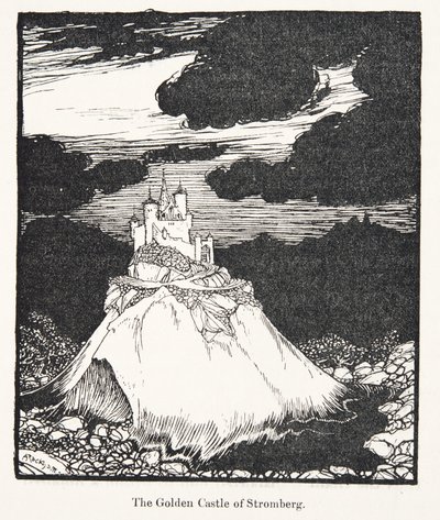 El castillo dorado de Stromberg, de Los cuentos de hadas de los hermanos Grimm, pub. 1909 de Arthur Rackham