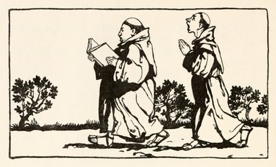 La bruja sentada contra la pared de Morgans Frenzy en Cuentos de hadas irlandeses de Arthur Rackham
