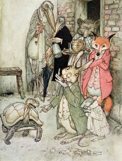 La liebre y la tortuga, ilustración de 