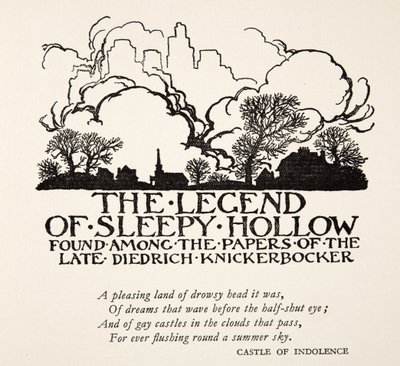 La leyenda de Sleepy Hollow, de La leyenda de Sleepy Hollow de Washington Irving (1783 - 1859), pub. 1928 de Arthur Rackham