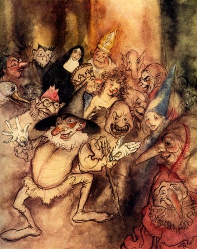 La máscara de la Muerte Roja de Edgar Allan Poe de Arthur Rackham