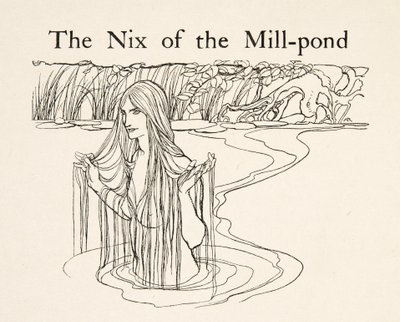 El Nix del estanque del molino, de Hermanito y hermanita y otros cuentos de los Hermanos Grimm, pub.1917 de Arthur Rackham