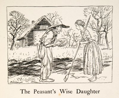 La hija sabia del campesino, de Hermanito y Hermanita y Otros Cuentos de los Hermanos Grimm, pub.1917 (litografía) de Arthur Rackham