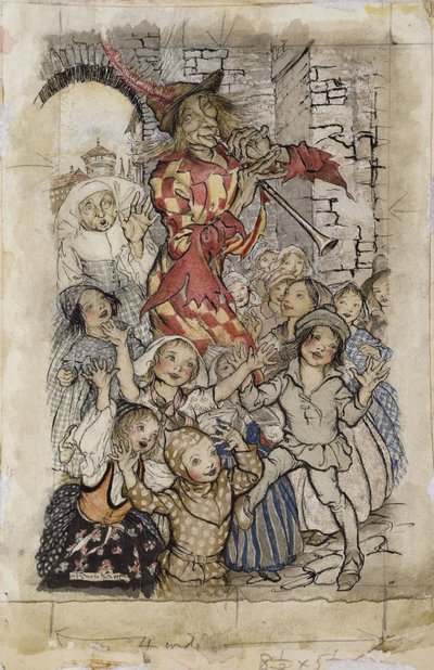 El flautista de Hamelín y los niños de Arthur Rackham