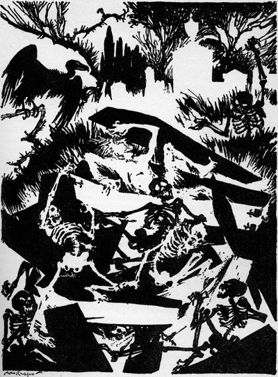 El entierro prematuro de Edgar Allan Poe de Arthur Rackham