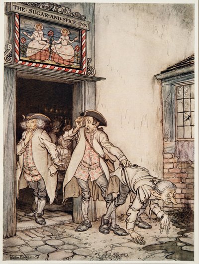 Los tres cirujanos del ejército, de Hermanito y hermanita y otros cuentos de los hermanos Grimm, pub.1917 de Arthur Rackham
