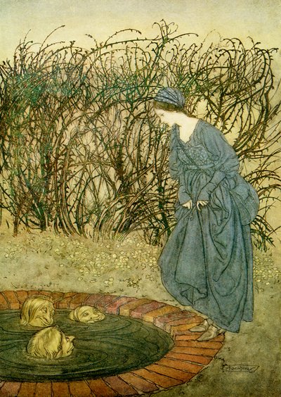 Las tres cabezas del pozo de Arthur Rackham