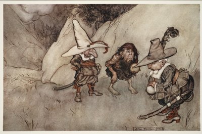 Sus rostros también eran peculiares., de Rip Van Winkle de Washington Irving, pub. 1910 de Arthur Rackham