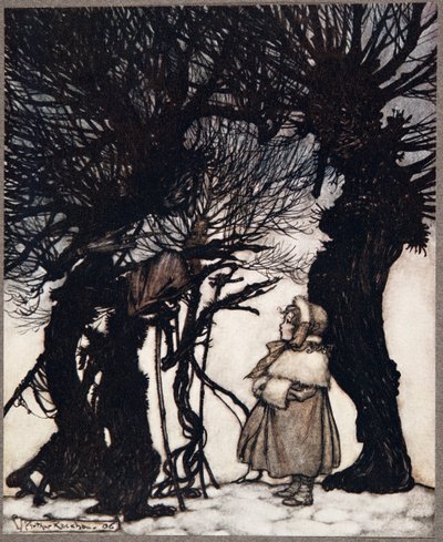 La advirtieron .., de Peter Pan en los Jardines de Kensington por J M Barrie (1860 - 1937), pub. 1906 de Arthur Rackham