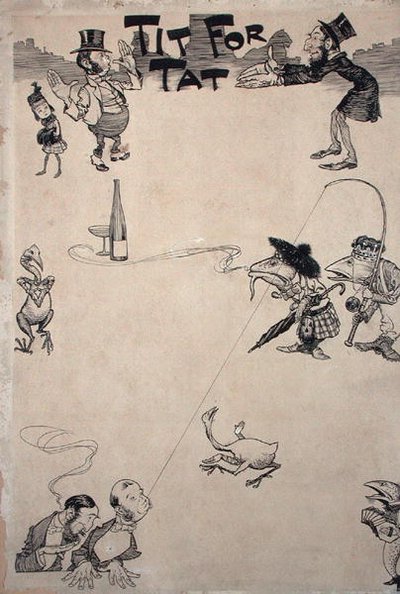 Ojo por ojo, ilustración de la revista Cassell, publicada en 1902 de Arthur Rackham