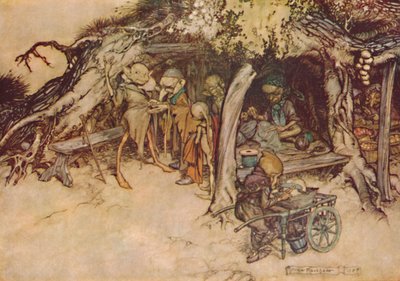 Para hacer abrigos a mis pequeños elfos de Arthur Rackham