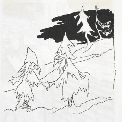 Dos hombres-árbol dándose la mano de Arthur Rackham