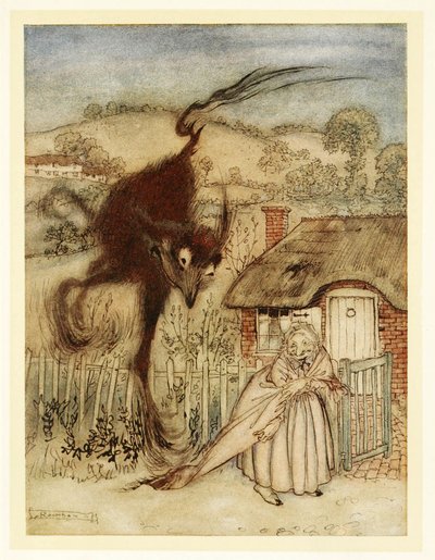 ¡Bueno! se rió, ¡Estoy de suerte!, de Cuentos de Hadas Ingleses, pub. 1922 de Arthur Rackham