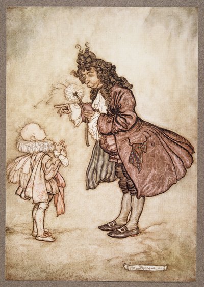 Cuando su Majestad quiere saber la hora, de Peter Pan en los Jardines de Kensington de J M Barrie, pub. 1906 de Arthur Rackham