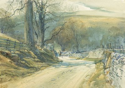 The Winding Road, Upper Wharfedale (acuarela) de Arthur Reginald Smith