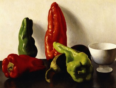 Naturaleza Muerta con Pimientos Rojos y Verdes de Arthur Segal